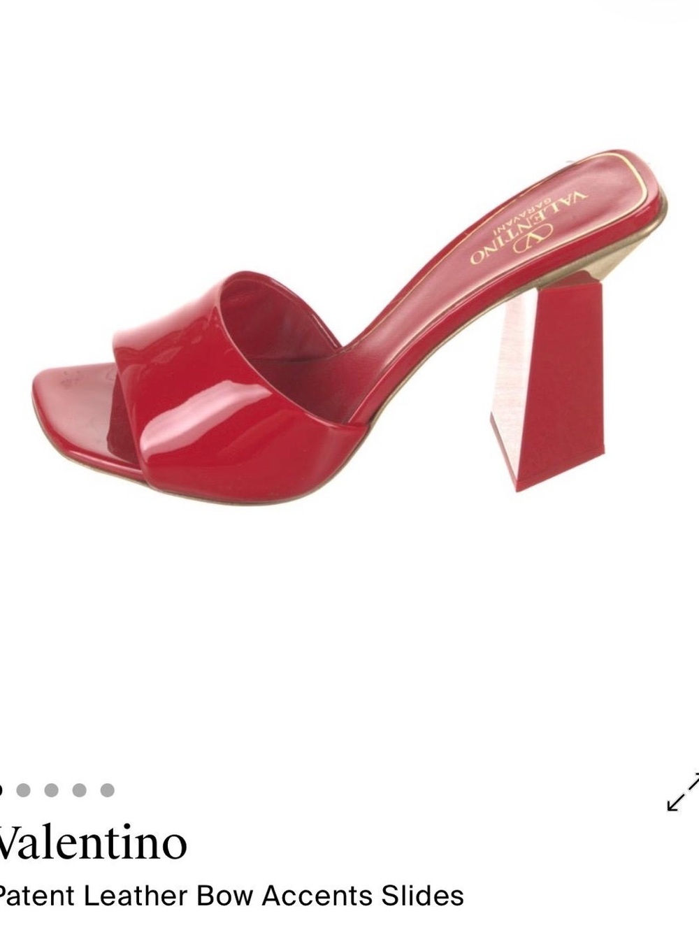 Valentino Garavani Glossy Red Patent Leather Slide Heels 👠✨